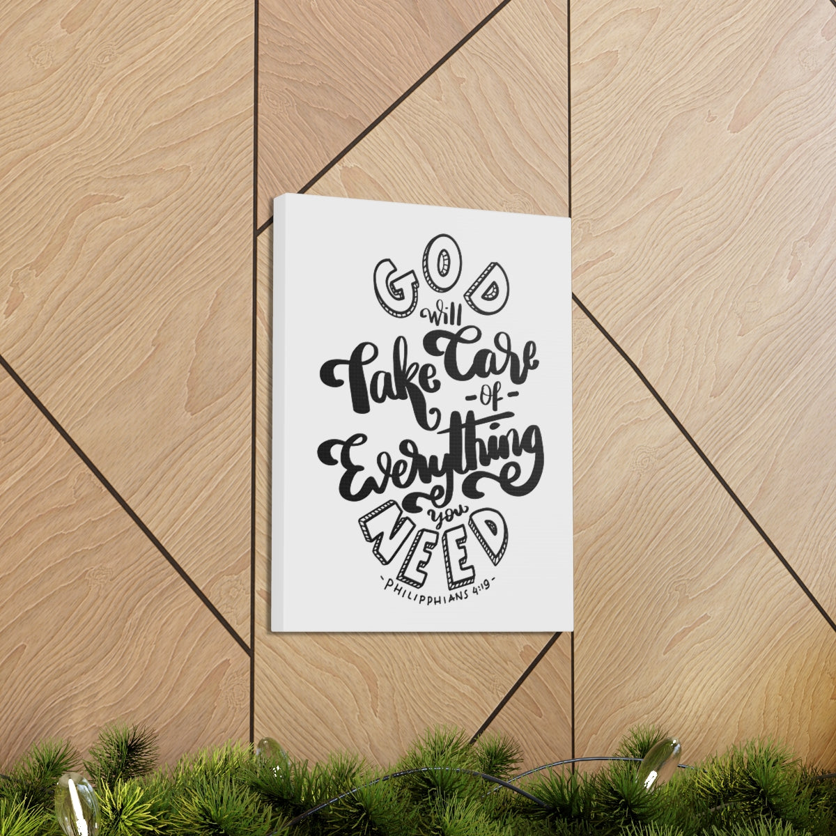 Scripture Walls God Will Take Care Philippians 4:19 Bible Verse Canvas Christian Wall Art Ready to Hang Unframed-Express Your Love Gifts