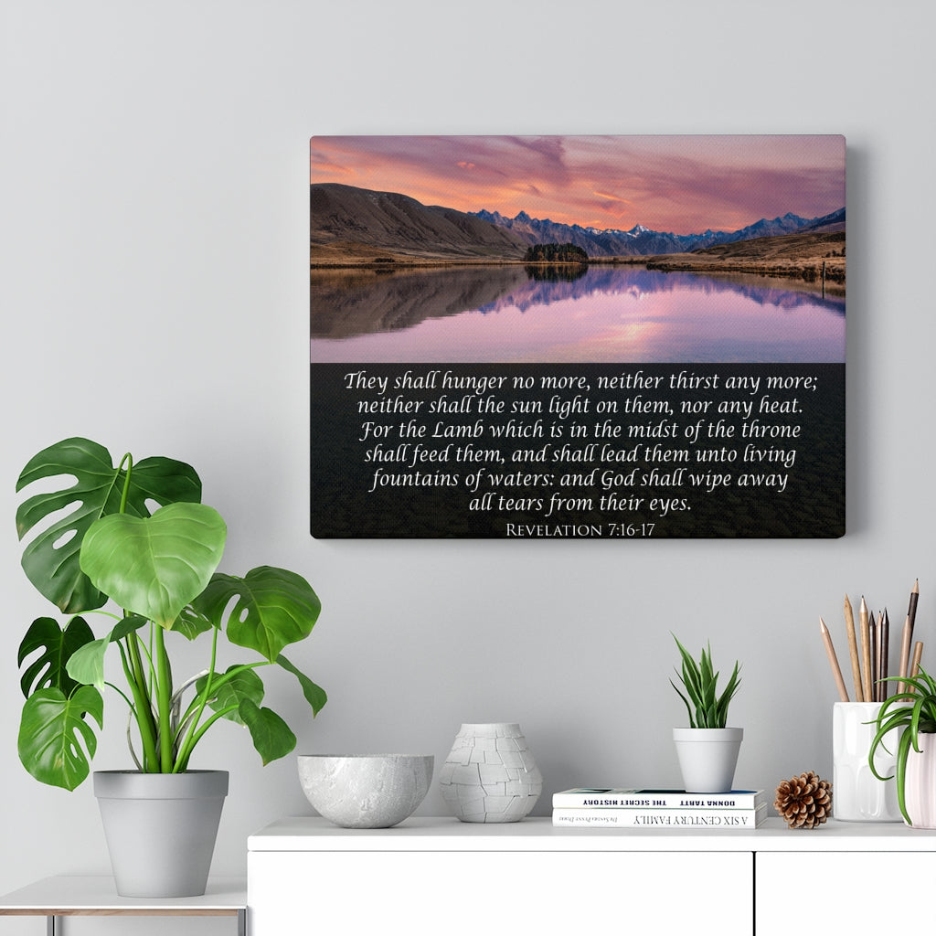 Scripture Walls God Wipes Away All Tears Revelation 7:16-17 Wall Art Christian Home Decor Unframed-Express Your Love Gifts