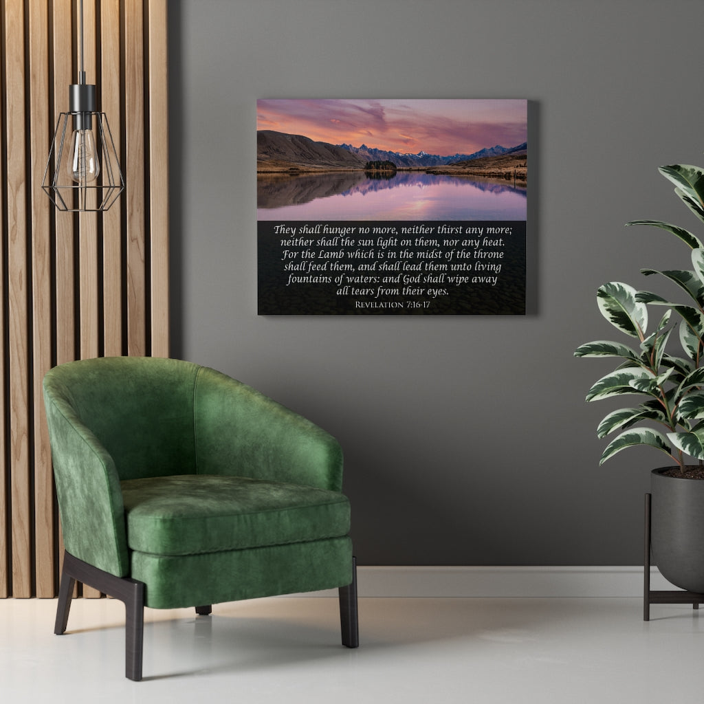 Scripture Walls God Wipes Away All Tears Revelation 7:16-17 Wall Art Christian Home Decor Unframed-Express Your Love Gifts