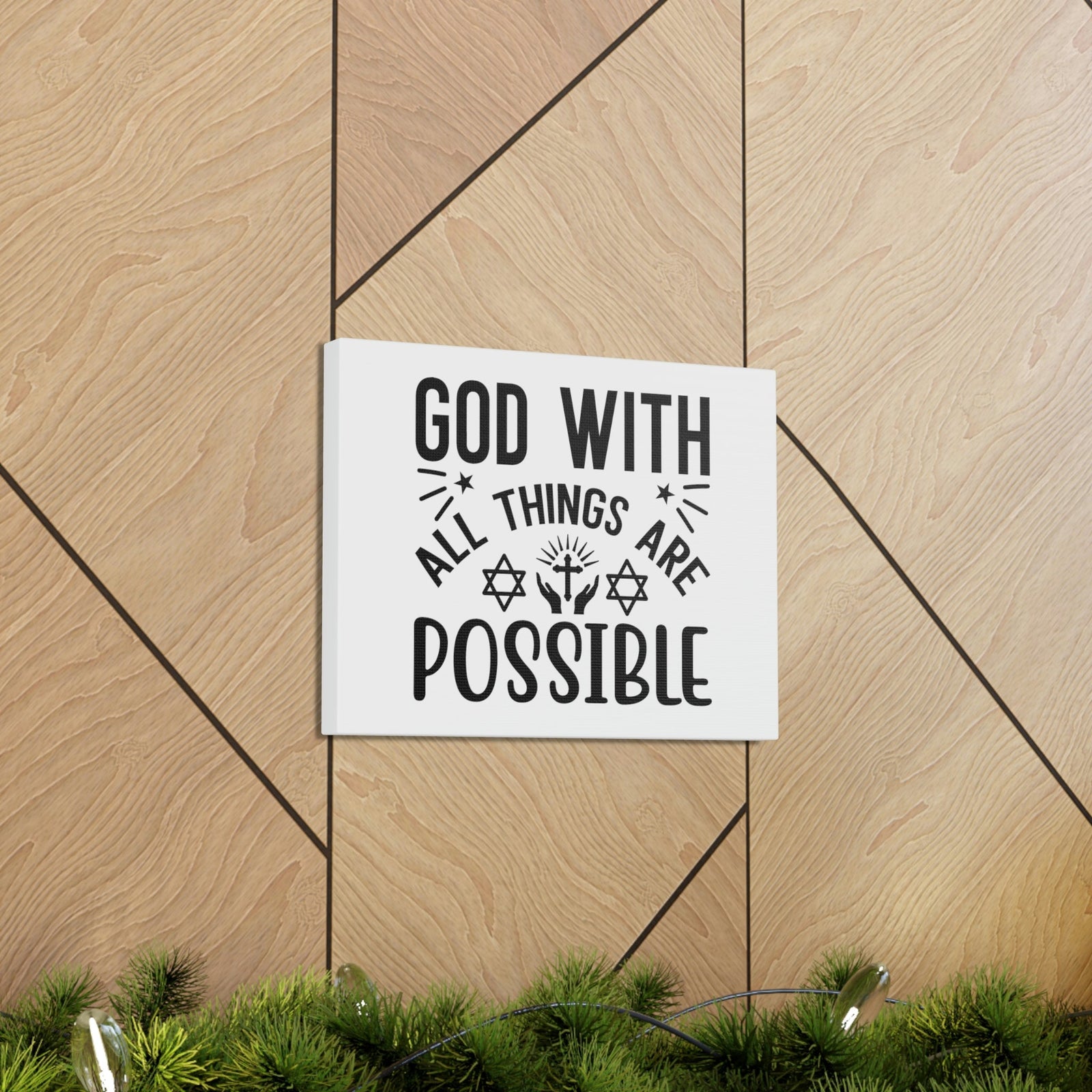 Scripture Walls God With All Things Are Possible Luke 1:37 Christian Wall Art Bible Verse Print Ready to Hang Unframed-Express Your Love Gifts