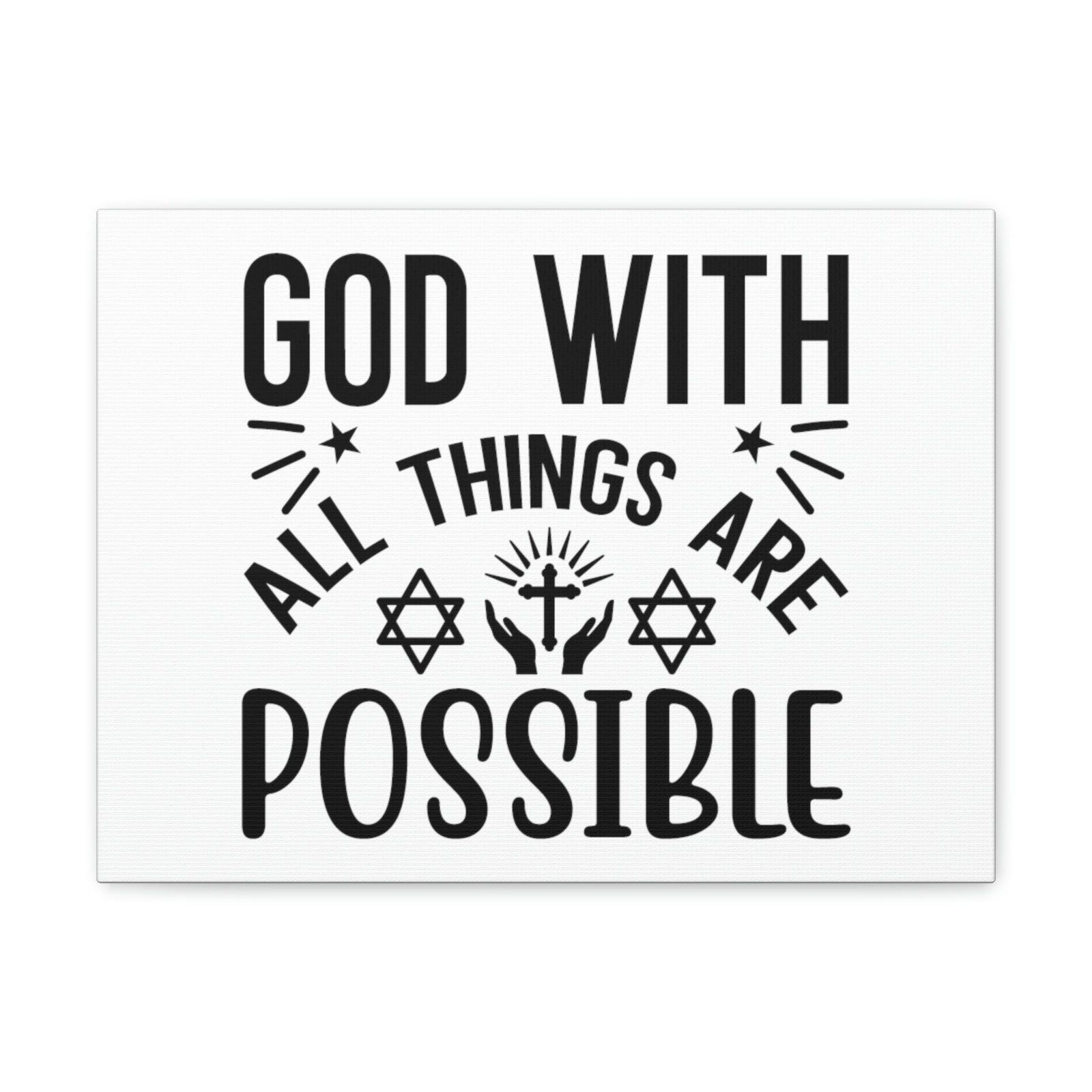 Scripture Walls God With All Things Are Possible Luke 1:37 Christian Wall Art Bible Verse Print Ready to Hang Unframed-Express Your Love Gifts