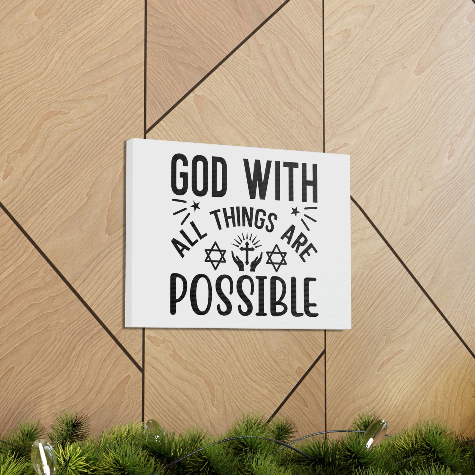 Scripture Walls God With All Things Are Possible Luke 1:37 Christian Wall Art Bible Verse Print Ready to Hang Unframed-Express Your Love Gifts