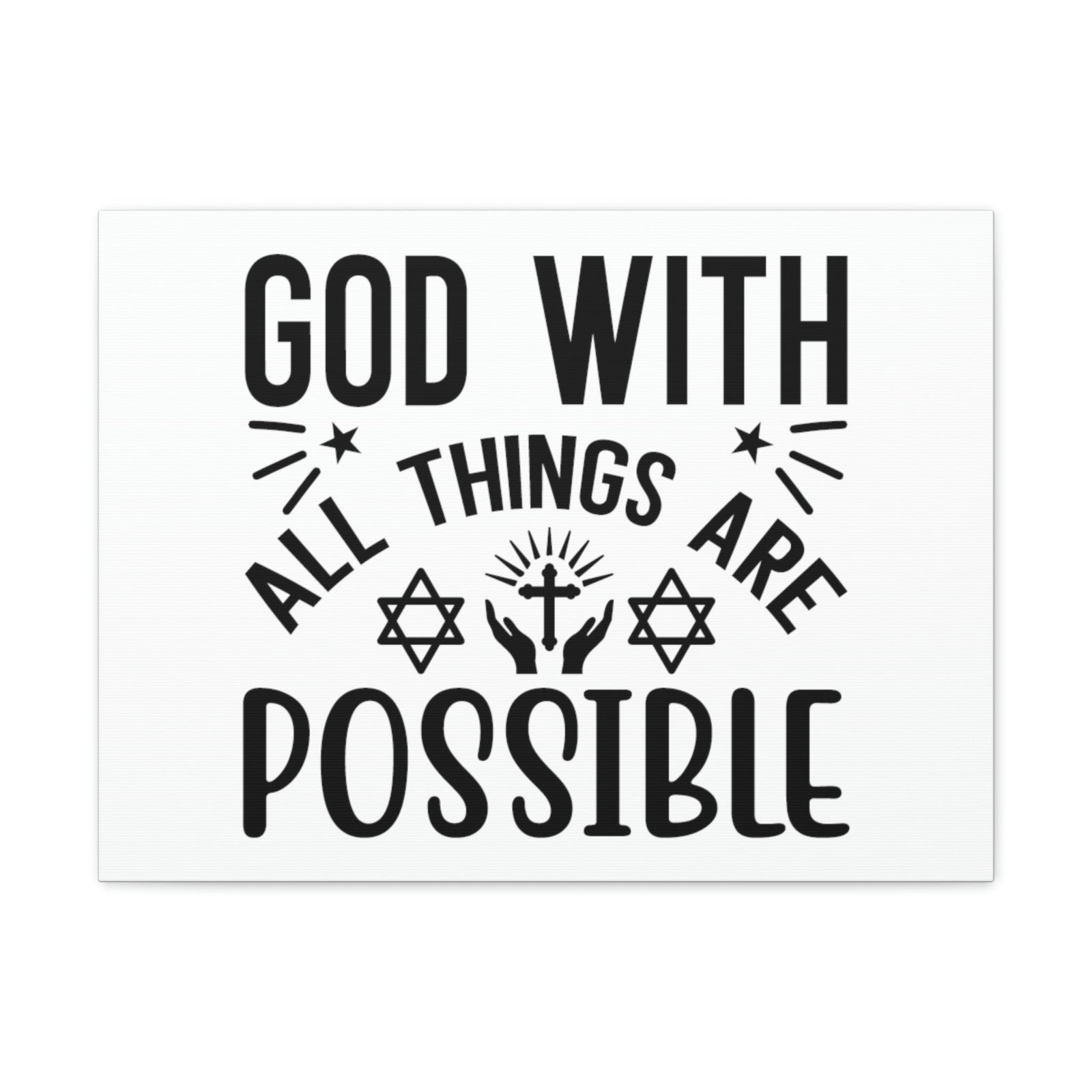 Scripture Walls God With All Things Are Possible Luke 1:37 Christian Wall Art Bible Verse Print Ready to Hang Unframed-Express Your Love Gifts
