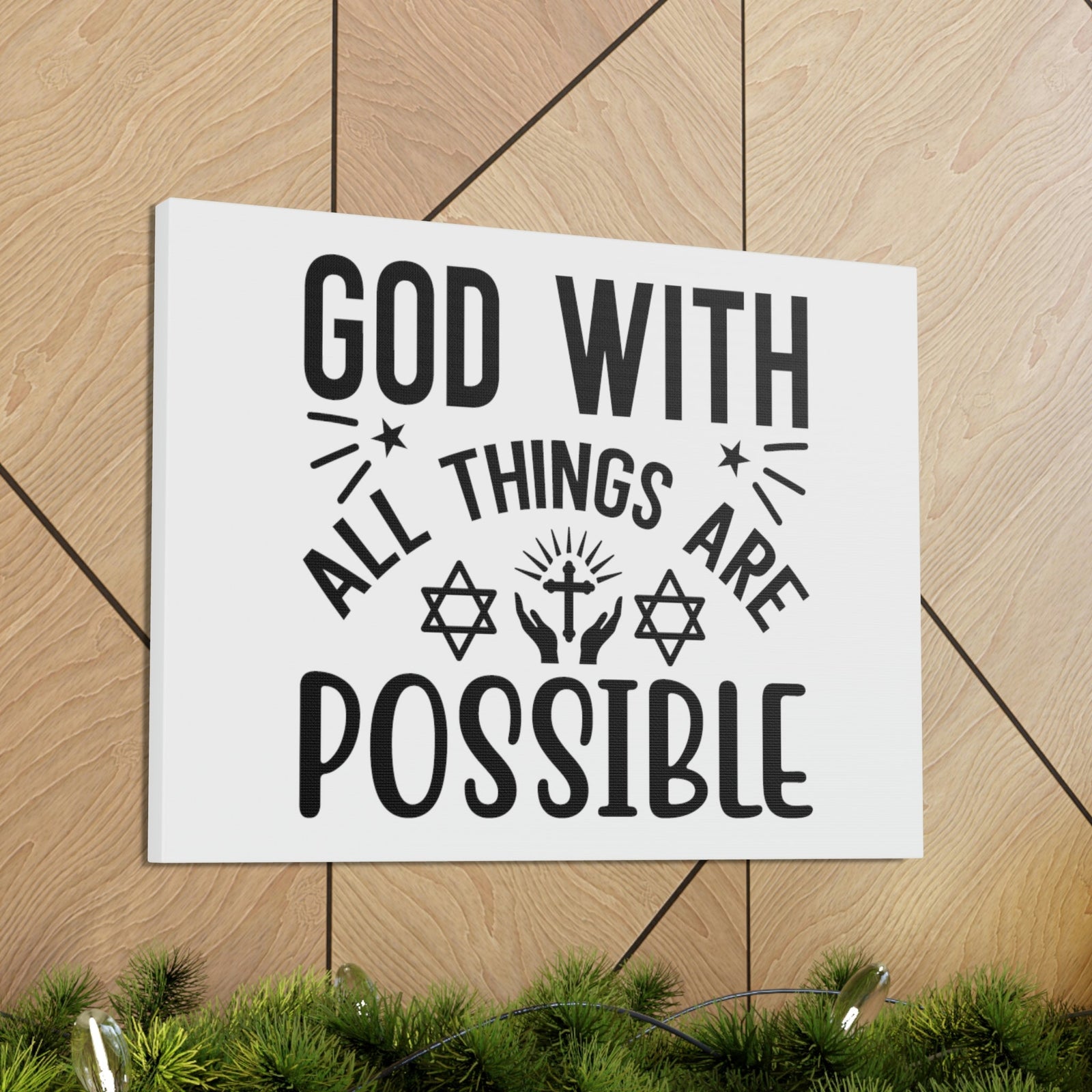 Scripture Walls God With All Things Are Possible Luke 1:37 Christian Wall Art Bible Verse Print Ready to Hang Unframed-Express Your Love Gifts