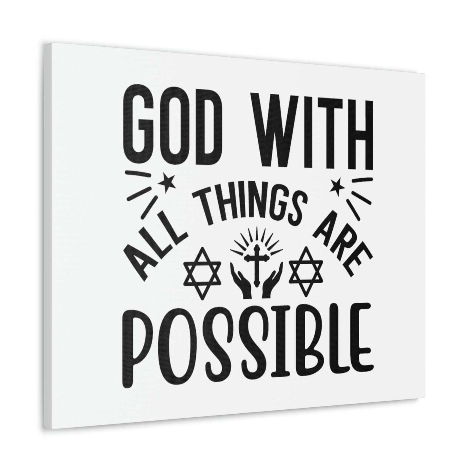 Scripture Walls God With All Things Are Possible Luke 1:37 Christian Wall Art Bible Verse Print Ready to Hang Unframed-Express Your Love Gifts