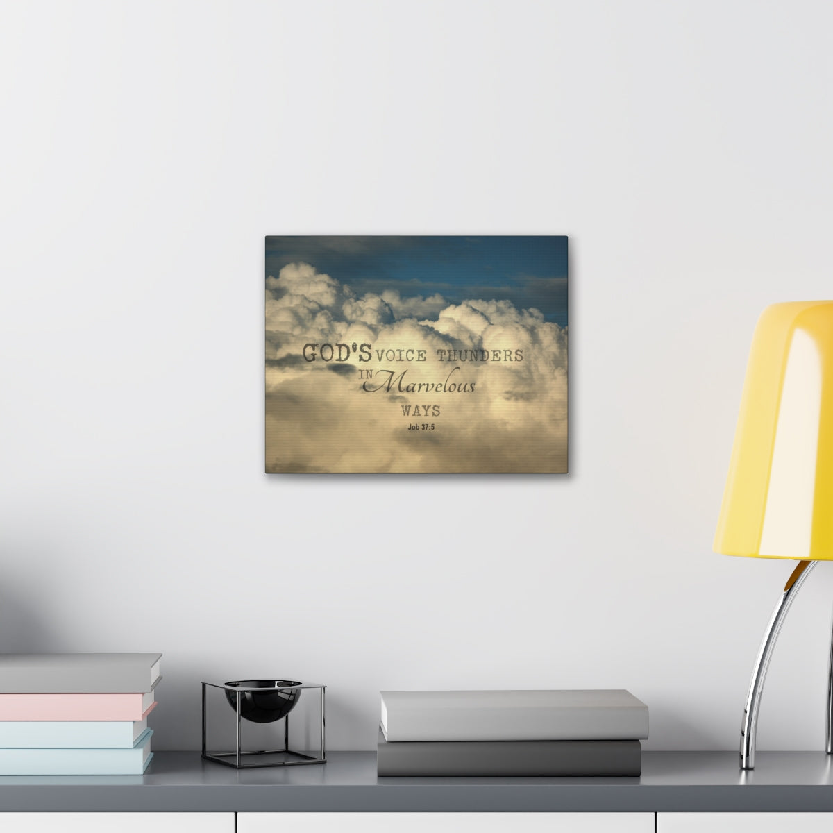 Scripture Walls Gods Voice Thunders Job 37:5 Bible Verse Canvas Christian Wall Art Bible Verse Print Ready To Hang Unframed-Express Your Love Gifts