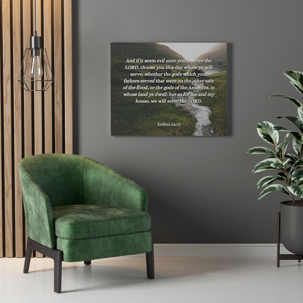 Scripture Walls Gods Which Your Fathers Joshua 24:15 Bible Verse Canvas Christian Wall Art Ready to Hang Unframed-Express Your Love Gifts