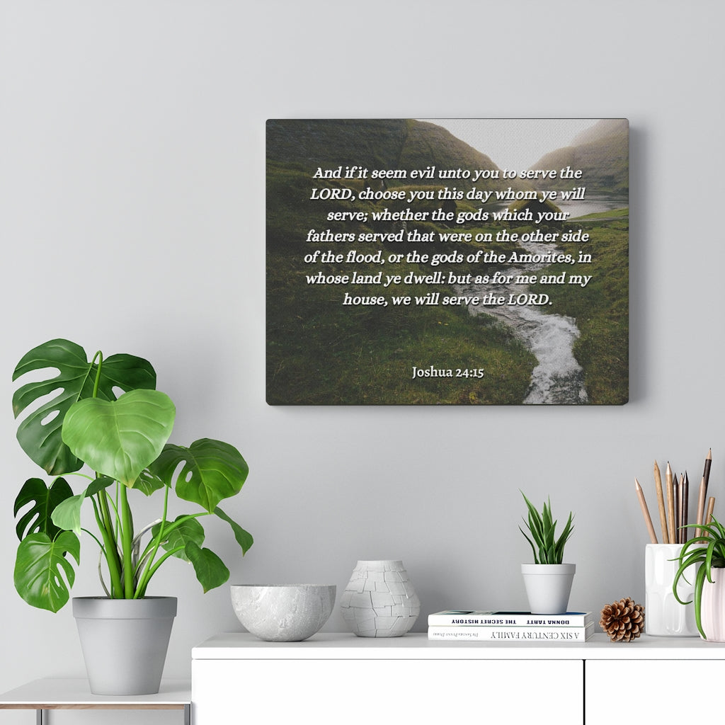 Scripture Walls Gods Which Your Fathers Joshua 24:15 Bible Verse Canvas Christian Wall Art Ready to Hang Unframed-Express Your Love Gifts