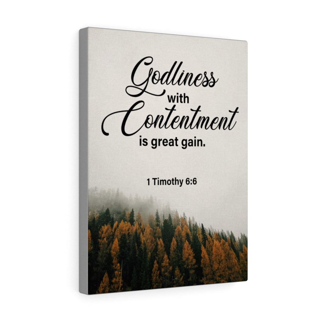 Scripture Walls Goldliness With Contentment 1 Timothy 6:6 Wall Art Christian Home Decor Unframed-Express Your Love Gifts