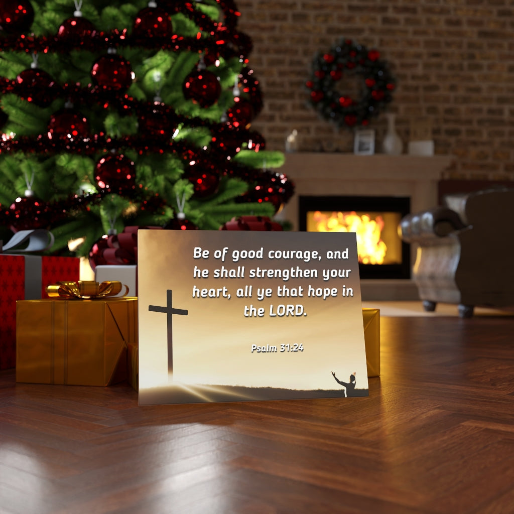 Scripture Walls Good Courage Psalms 31:24 Bible Verse Canvas Christian Wall Art Ready to Hang Unframed-Express Your Love Gifts