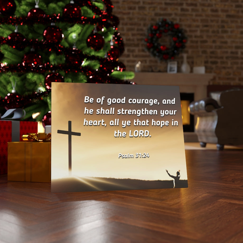Scripture Walls Good Courage Psalms 31:24 Bible Verse Canvas Christian Wall Art Ready to Hang Unframed-Express Your Love Gifts