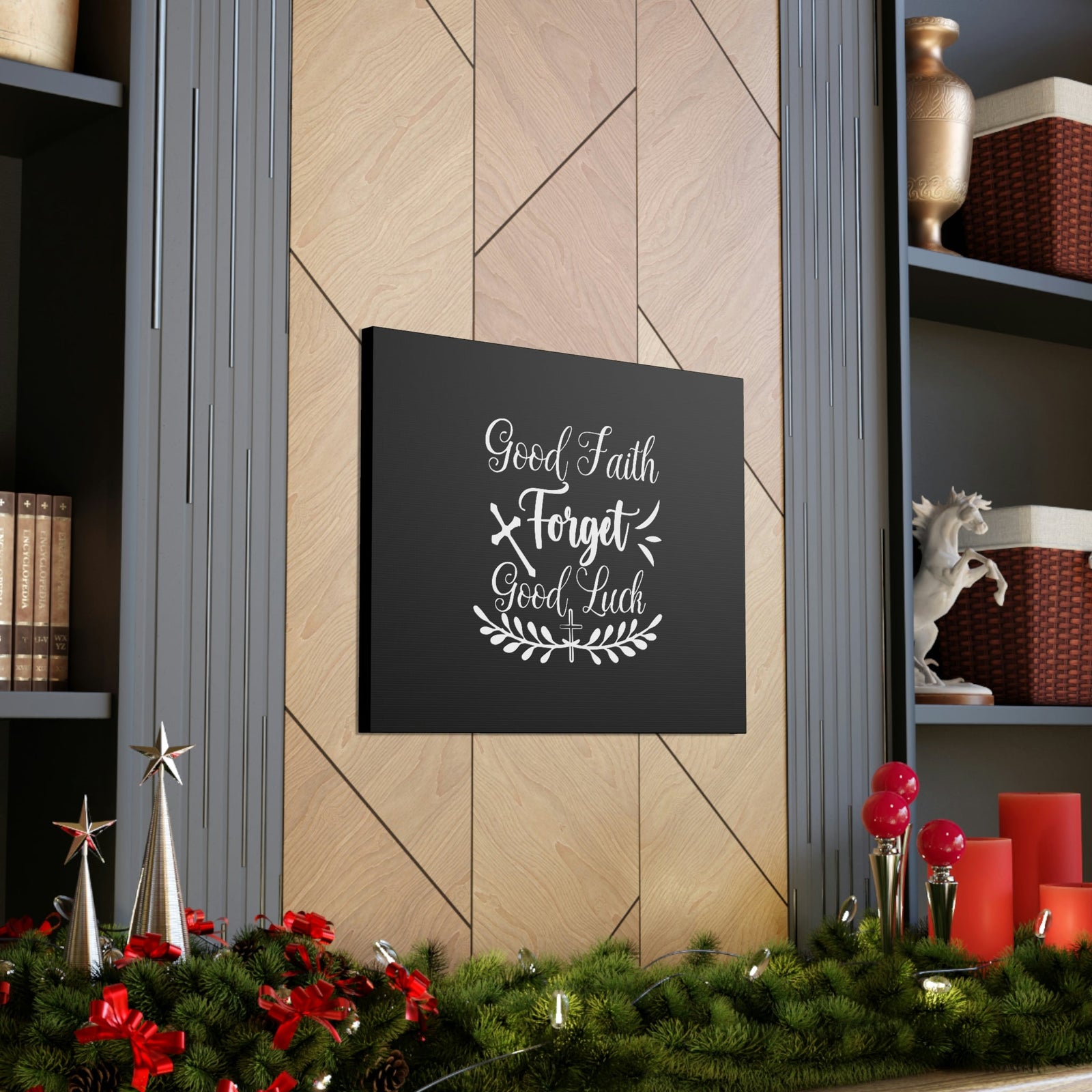 Scripture Walls Good Faith Forget Good Luck Hebrews 11:1 Christian Wall Art Bible Verse Print Ready to Hang Unframed-Express Your Love Gifts