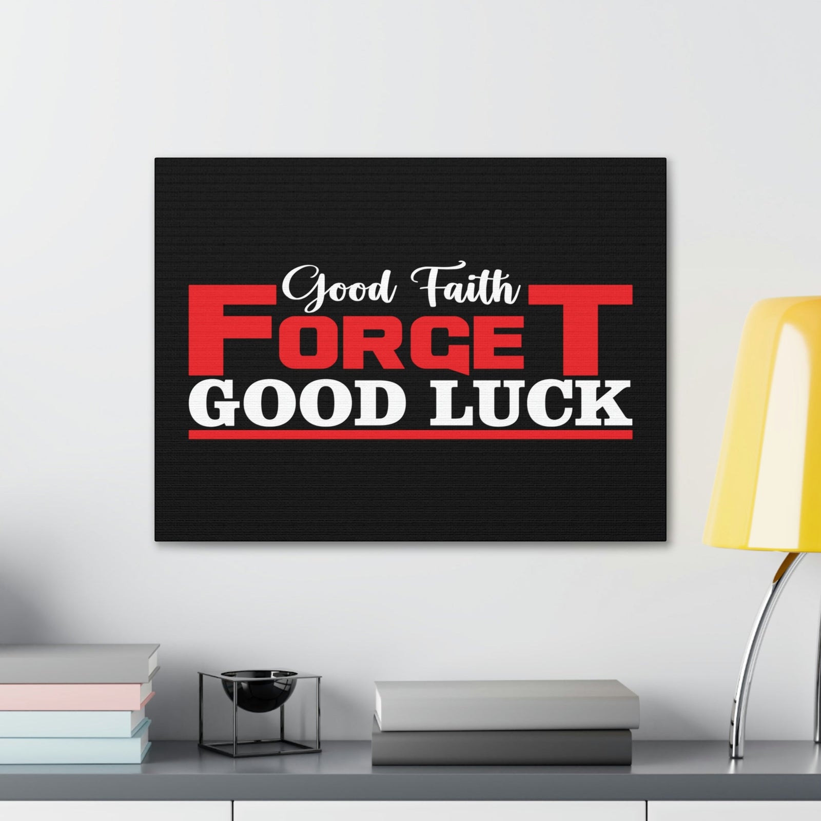 Scripture Walls Good Faith Hebrews 11:1 Red Black Christian Wall Art Bible Verse Print Ready to Hang Unframed-Express Your Love Gifts