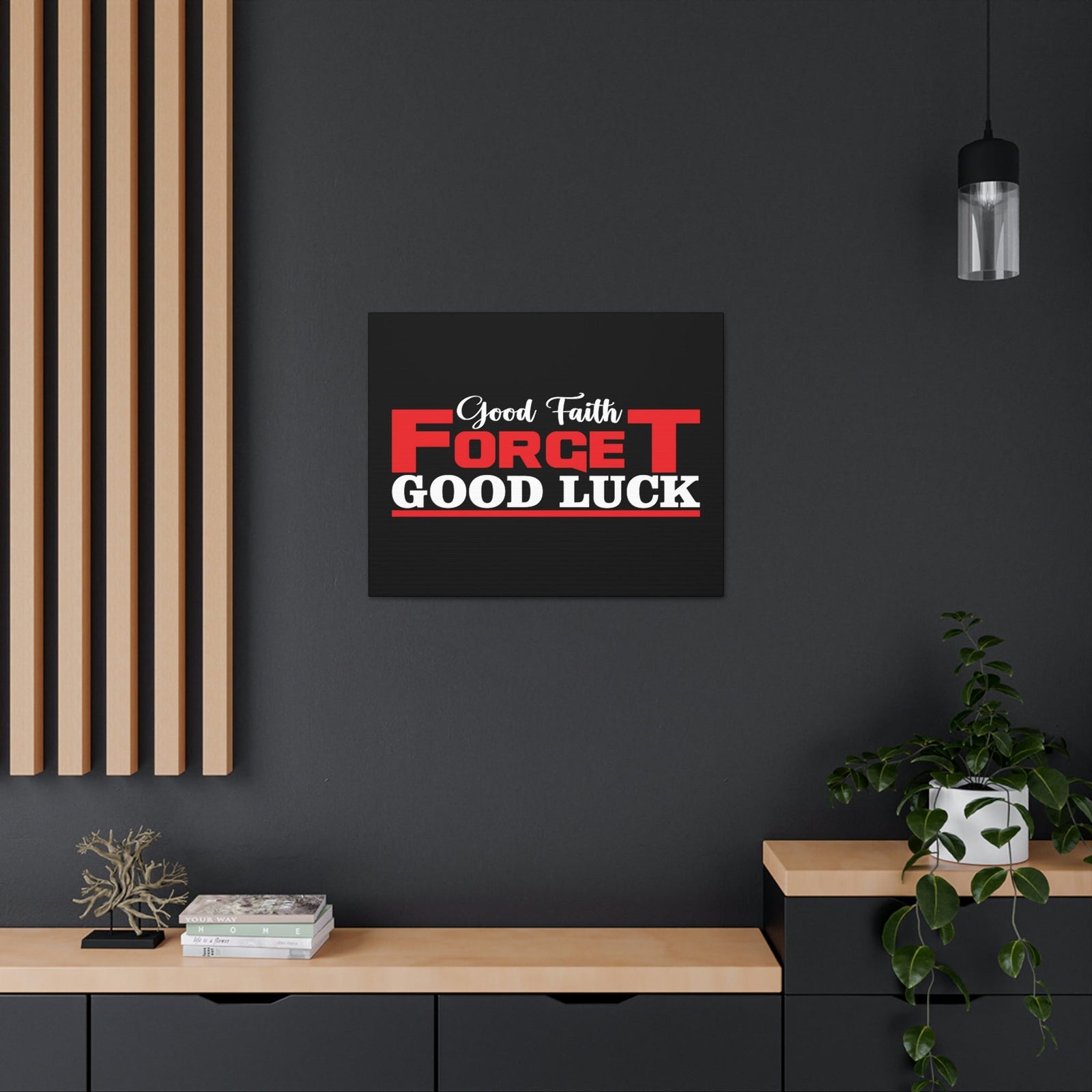 Scripture Walls Good Faith Hebrews 11:1 Red Black Christian Wall Art Bible Verse Print Ready to Hang Unframed-Express Your Love Gifts