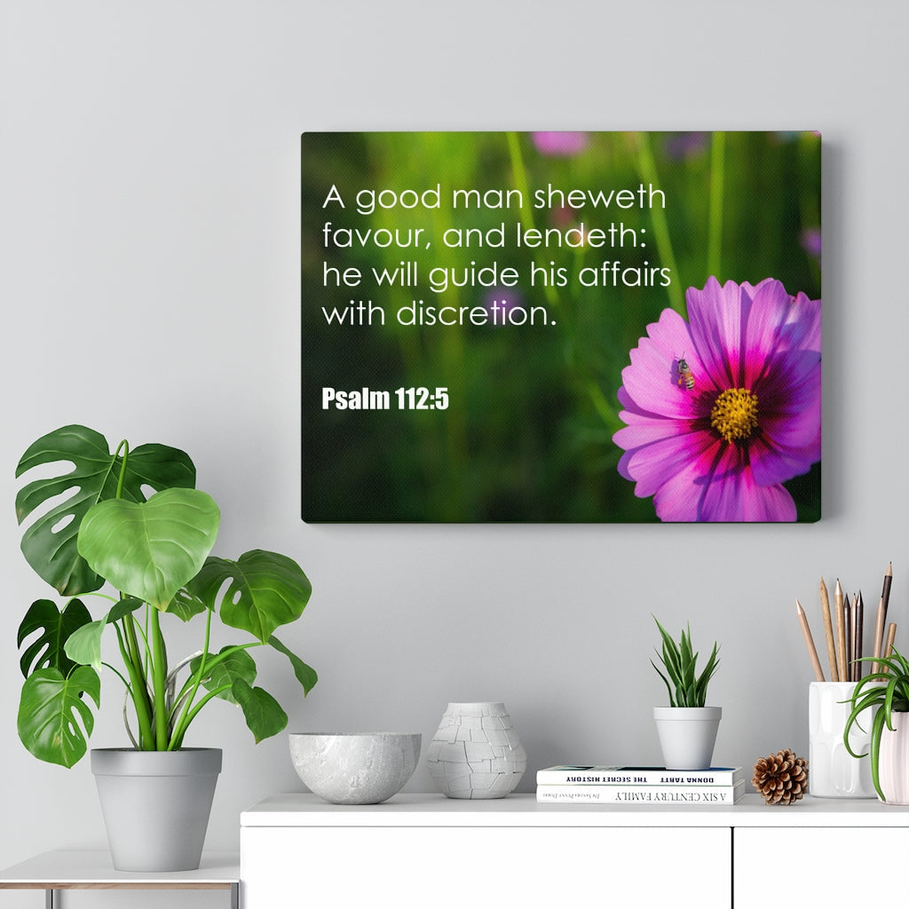 Scripture Walls Good Man Psalm 112:5 Bible Verse Canvas Christian Wall Art Ready to Hang Unframed-Express Your Love Gifts