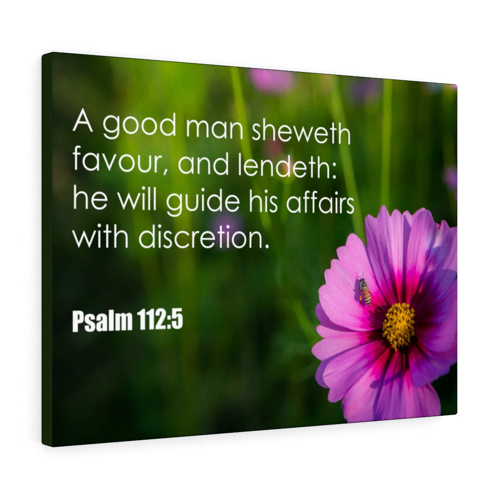 Scripture Walls Good Man Psalm 112:5 Bible Verse Canvas Christian Wall Art Ready to Hang Unframed-Express Your Love Gifts
