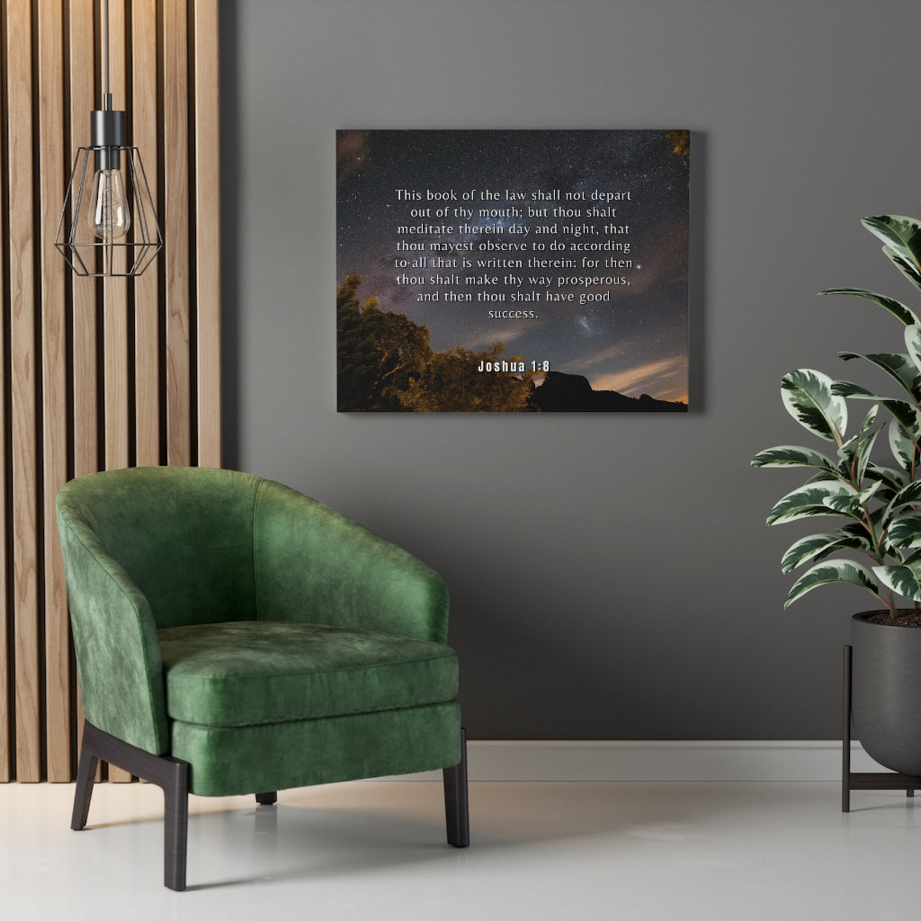 Scripture Walls Good Success Joshua 1:8 Bible Verse Canvas Christian Wall Art Ready to Hang Unframed-Express Your Love Gifts