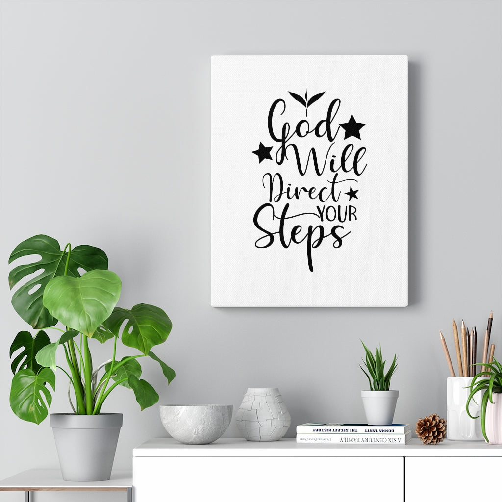 Scripture Walls Good Will Direct Your Steps Bible Verse Canvas Christian Wall Art Ready to Hang Unframed-Express Your Love Gifts
