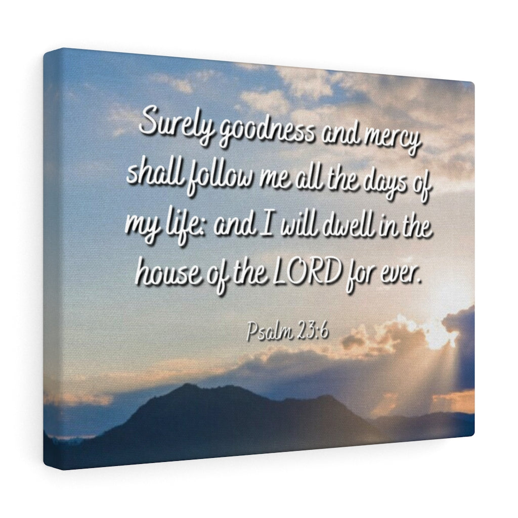 Scripture Walls Goodness And Mercy Psalm 23:6 Bible Verse Canvas Christian Wall Art Ready to Hang Unframed-Express Your Love Gifts