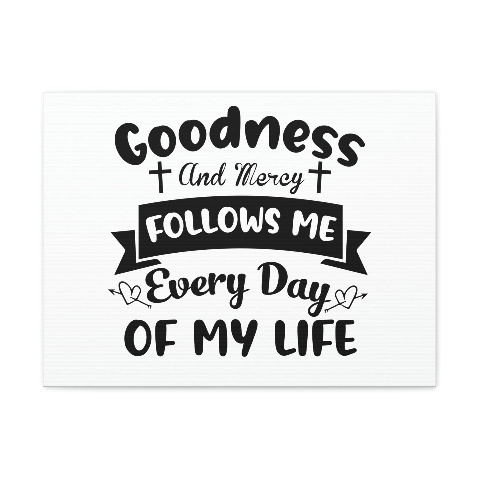 Scripture Walls Goodness And Mercy Psalms 23:6 Cross Christian Wall Art Bible Verse Print Ready to Hang Unframed-Express Your Love Gifts