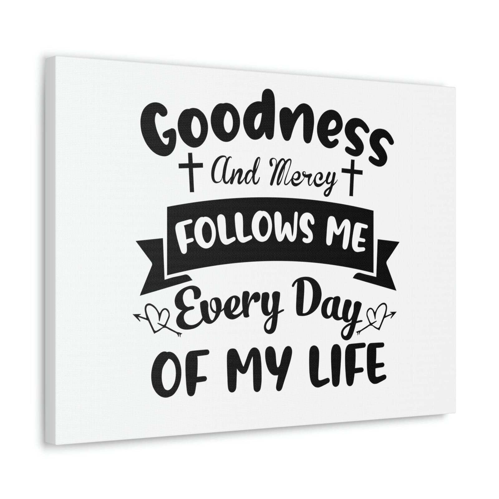 Scripture Walls Goodness And Mercy Psalms 23:6 Cross Christian Wall Art Bible Verse Print Ready to Hang Unframed-Express Your Love Gifts