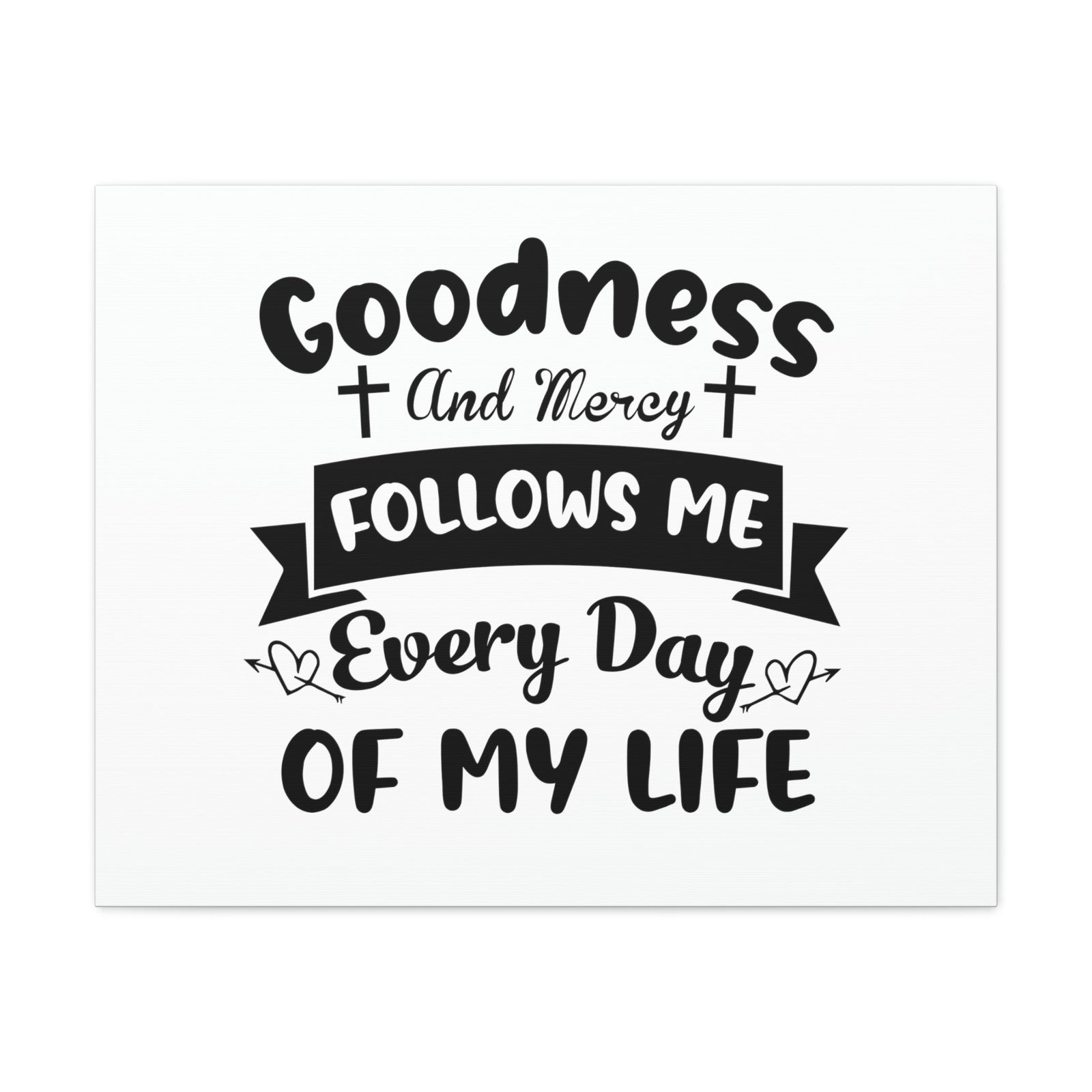 Scripture Walls Goodness And Mercy Psalms 23:6 Cross Christian Wall Art Bible Verse Print Ready to Hang Unframed-Express Your Love Gifts