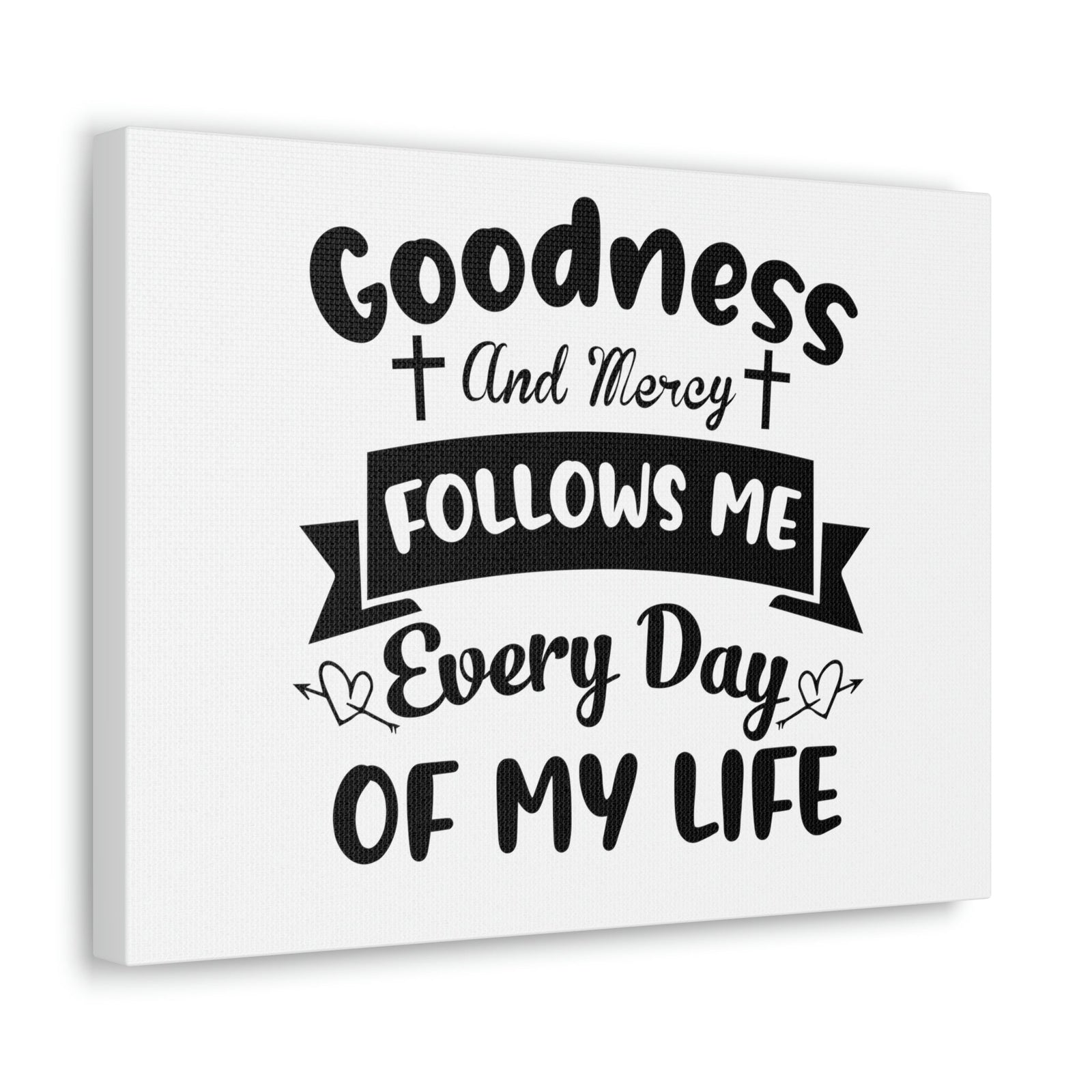 Scripture Walls Goodness And Mercy Psalms 23:6 Cross Christian Wall Art Bible Verse Print Ready to Hang Unframed-Express Your Love Gifts