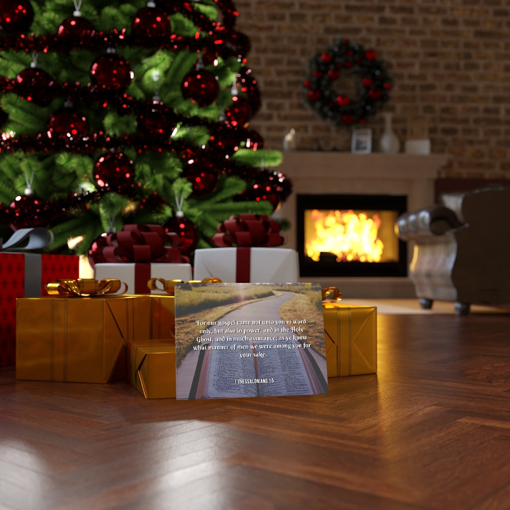 Scripture Walls Gospel Came 1 Thessalonians 1:5 Bible Verse Canvas Christian Wall Art Ready to Hang Unframed-Express Your Love Gifts