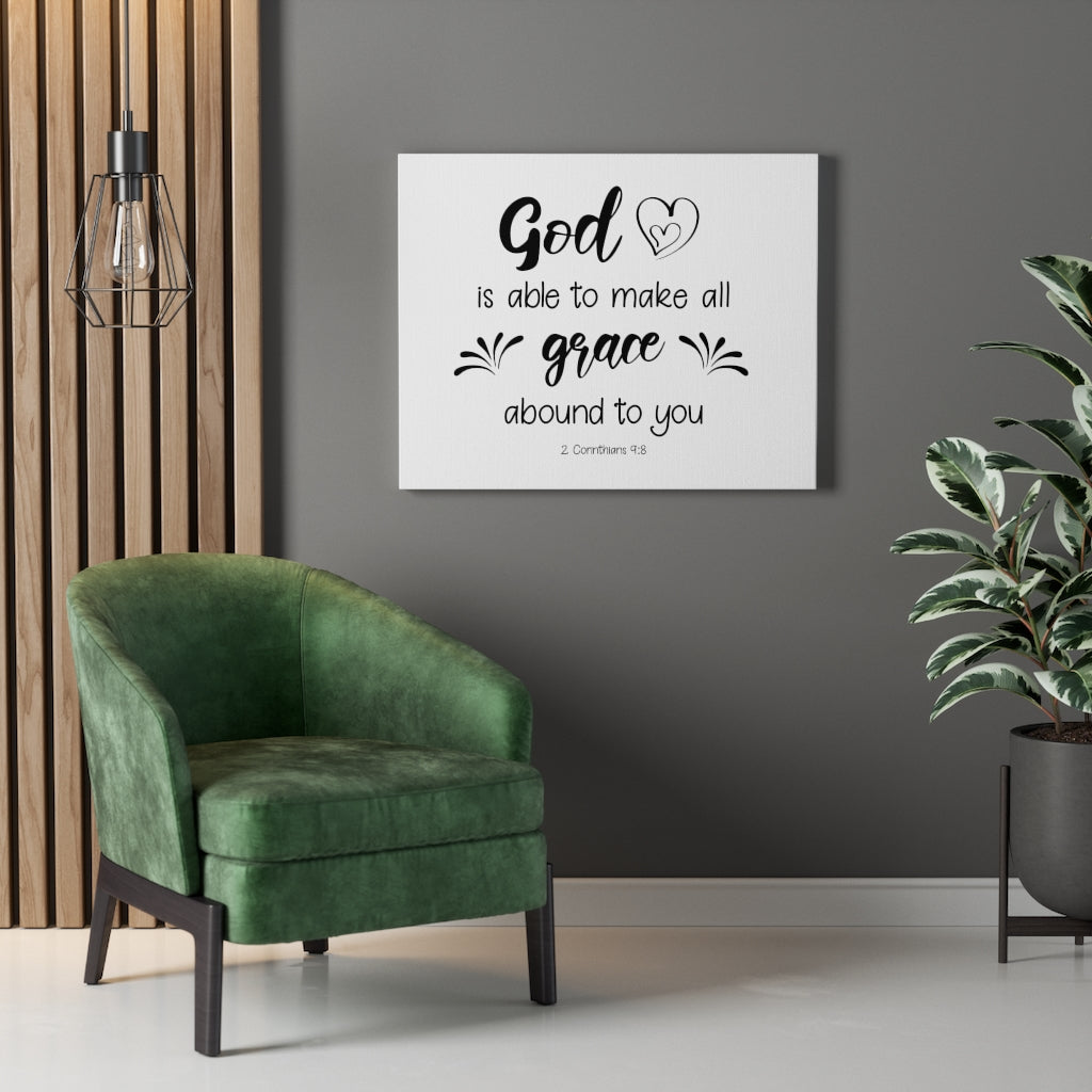 Scripture Walls Grace 2 Corinthians 9:8 Bible Verse Canvas Christian Wall Art Ready to Hang Unframed-Express Your Love Gifts