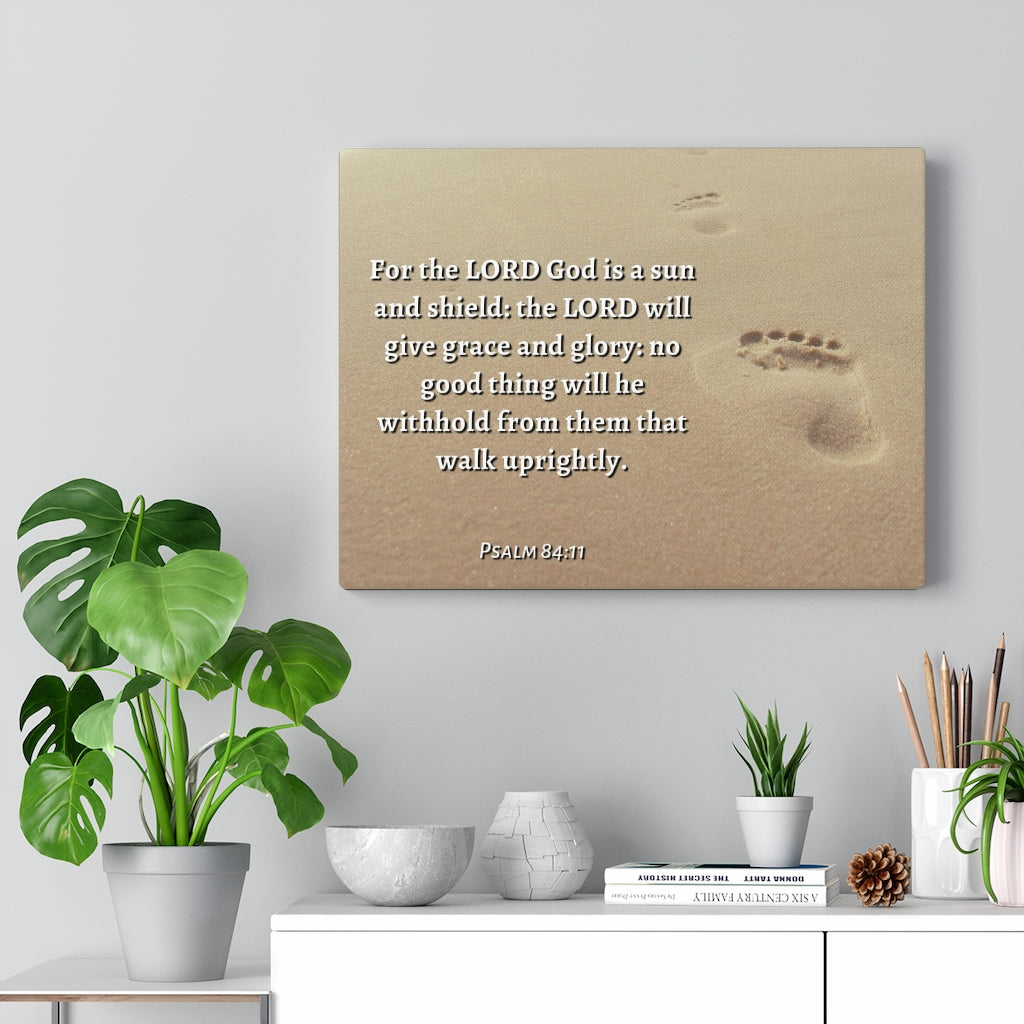 Scripture Walls Grace And Glory Psalms 84:11 Bible Verse Canvas Christian Wall Art Ready to Hang Unframed-Express Your Love Gifts