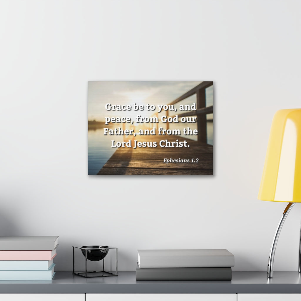 Scripture Walls Grace & Peace Ephesians 1:2 Bible Verse Canvas Christian Wall Art Ready to Hang Unframed-Express Your Love Gifts