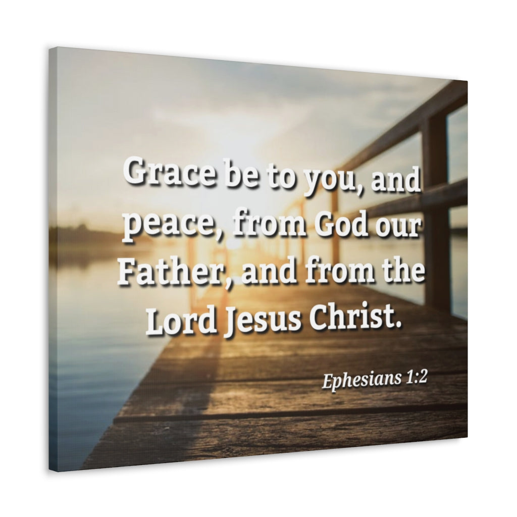 Scripture Walls Grace & Peace Ephesians 1:2 Bible Verse Canvas Christian Wall Art Ready to Hang Unframed-Express Your Love Gifts