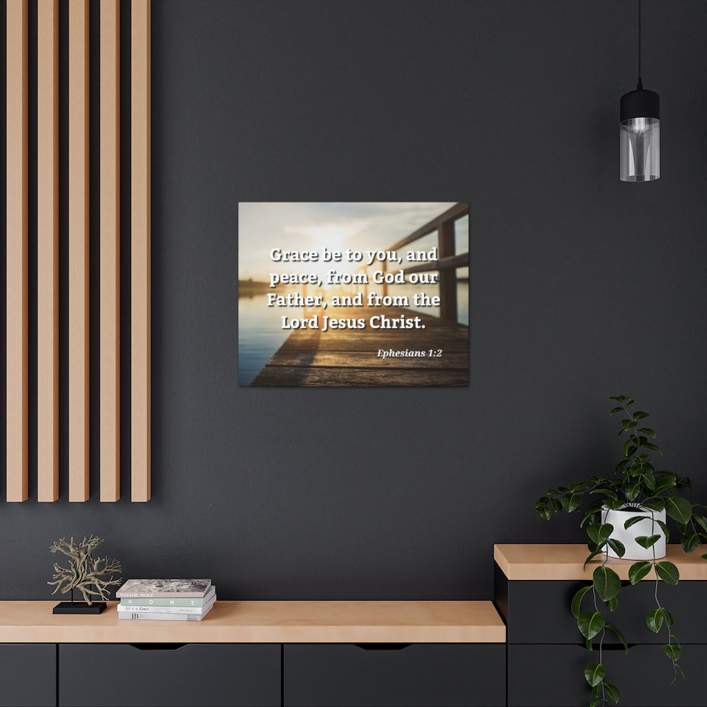 Scripture Walls Grace & Peace Ephesians 1:2 Bible Verse Canvas Christian Wall Art Ready to Hang Unframed-Express Your Love Gifts
