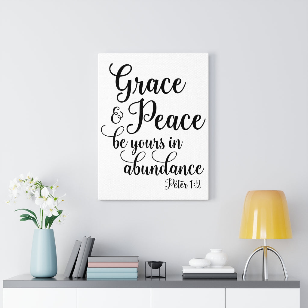 Scripture Walls Grace & Peace Peter 1:2 Bible Verse Canvas Christian Wall Art Ready to Hang Unframed-Express Your Love Gifts