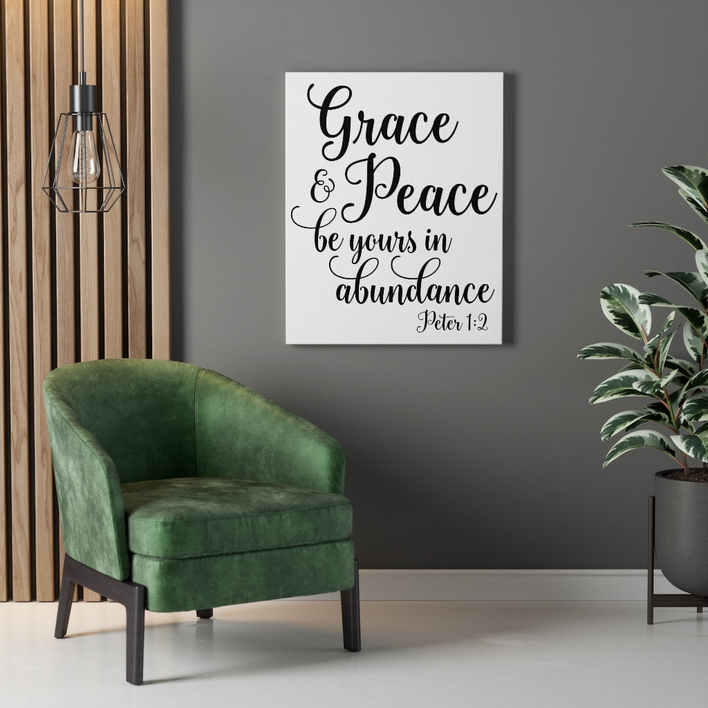 Scripture Walls Grace & Peace Peter 1:2 Bible Verse Canvas Christian Wall Art Ready to Hang Unframed-Express Your Love Gifts