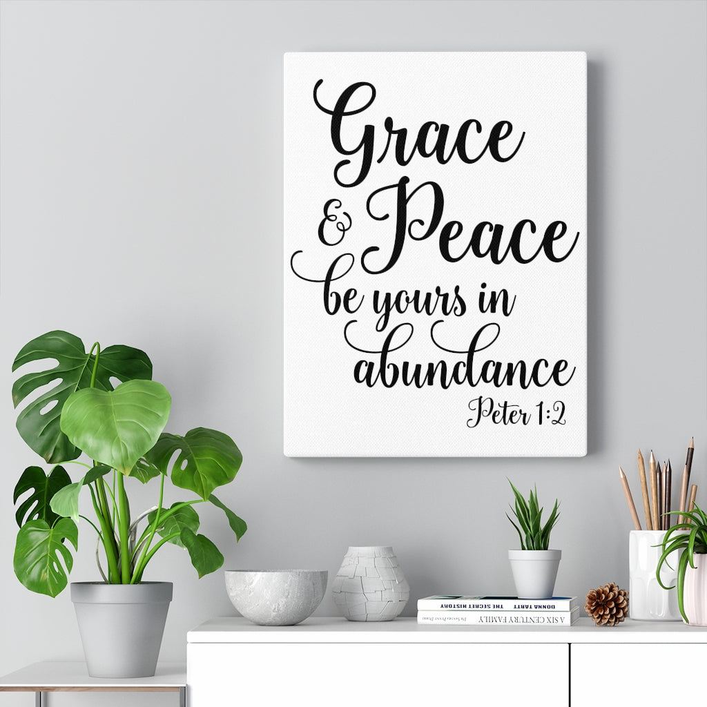 Scripture Walls Grace & Peace Peter 1:2 Bible Verse Canvas Christian Wall Art Ready to Hang Unframed-Express Your Love Gifts