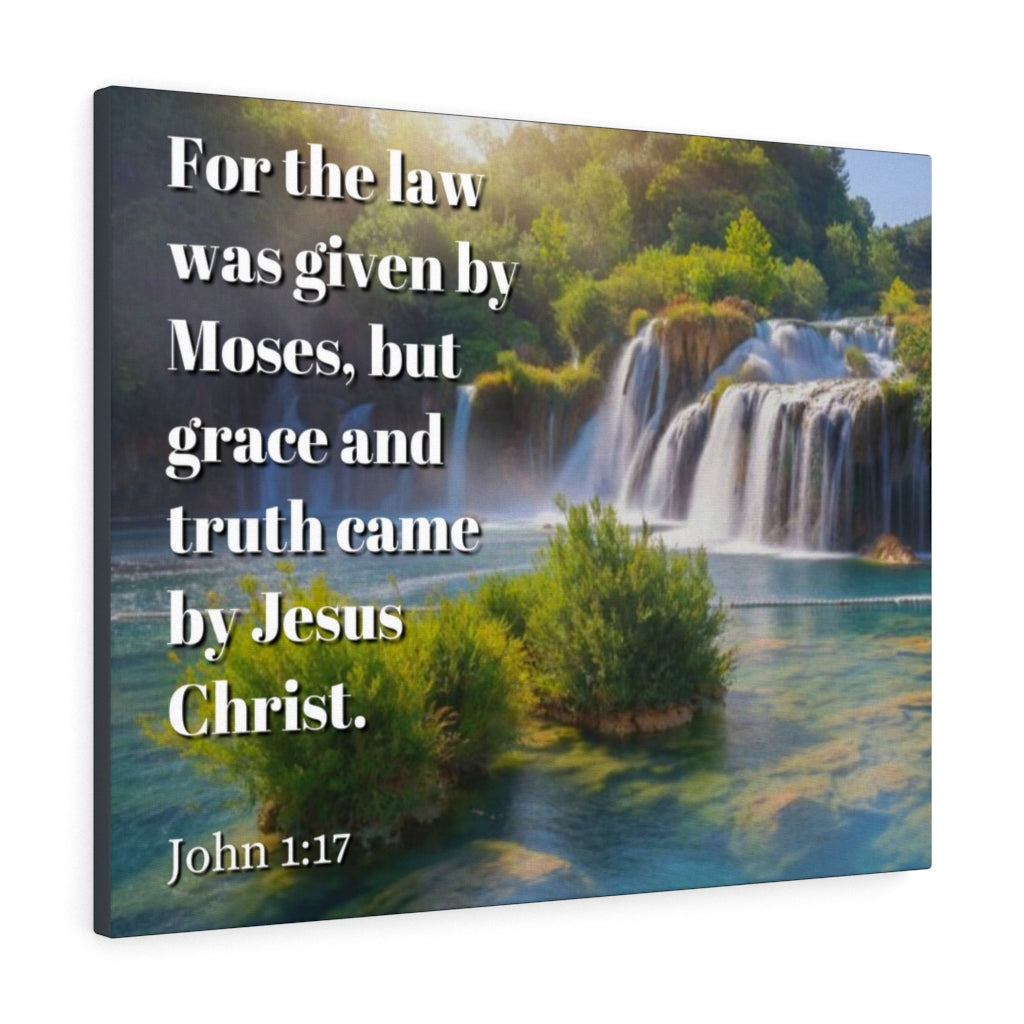 Scripture Walls Grace And Truth Came By Jesus Christ John 1:17 Bible Verse Canvas Christian Wall Art Ready to Hang Unframed-Express Your Love Gifts