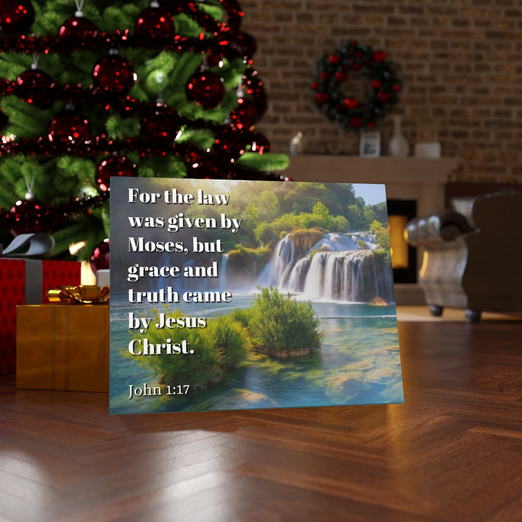 Scripture Walls Grace And Truth Came By Jesus Christ John 1:17 Bible Verse Canvas Christian Wall Art Ready to Hang Unframed-Express Your Love Gifts