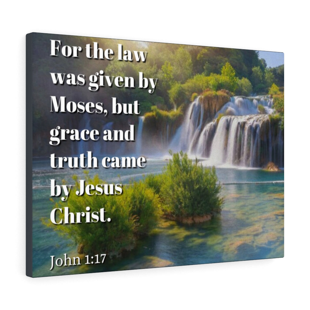 Scripture Walls Grace And Truth Came By Jesus Christ John 1:17 Bible Verse Canvas Christian Wall Art Ready to Hang Unframed-Express Your Love Gifts