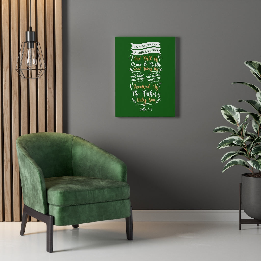 Scripture Walls Grace and Truth John 1:14 Bible Verse Canvas Christian Wall Art Ready to Hang Unframed-Express Your Love Gifts