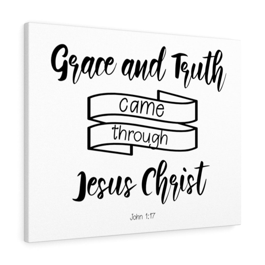Scripture Walls Grace And Truth John 1:17 Bible Verse Canvas Christian Wall Art Ready to Hang Unframed-Express Your Love Gifts