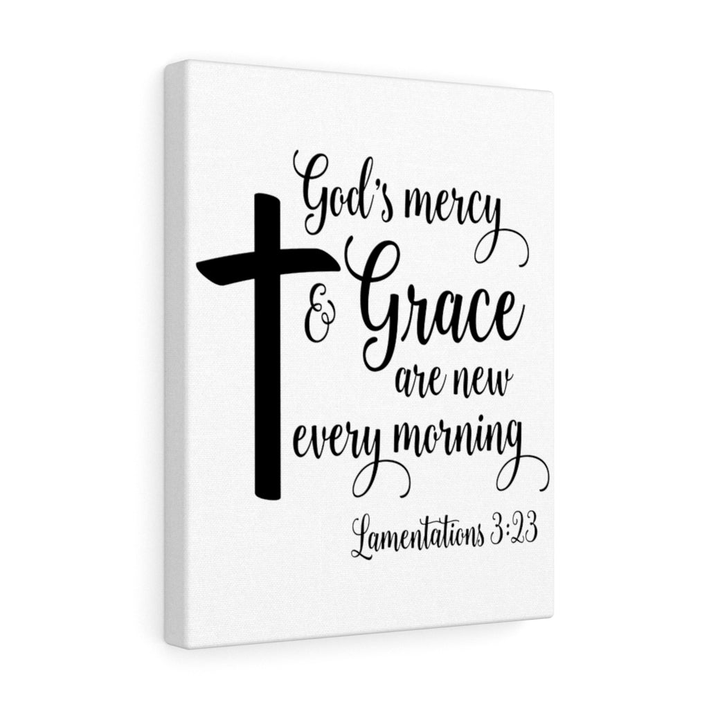 Scripture Walls Grace Are New Lamentations 3:23 Bible Verse Canvas Christian Wall Art Ready to Hang Unframed-Express Your Love Gifts
