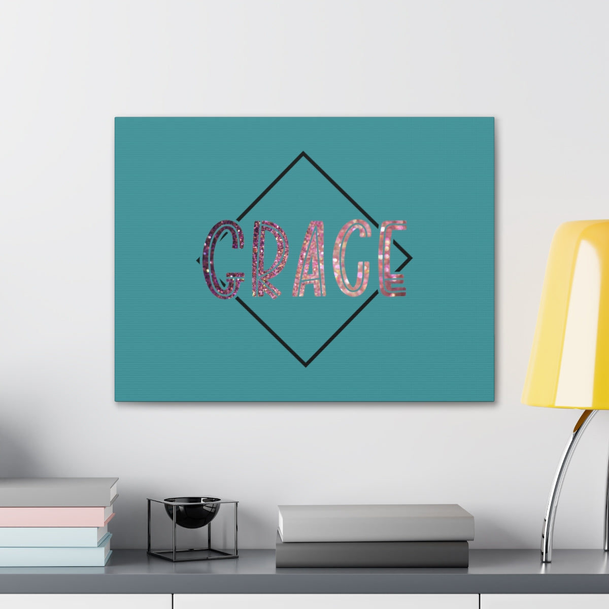 Scripture Walls Grace Glitter 1 Corinthians 15:10 Bible Canvas Christian Wall Art Ready to Hang Unframed-Express Your Love Gifts