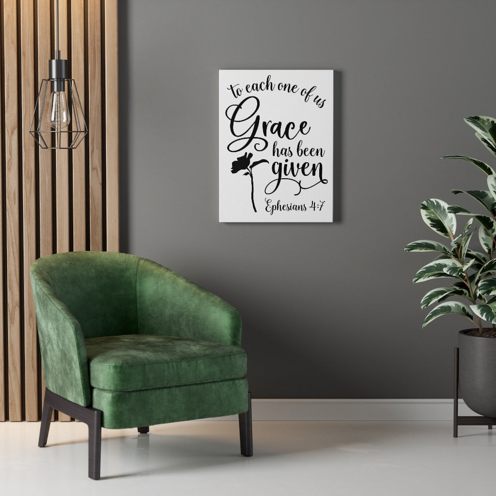 Scripture Walls Grace Has Been Given Ephesians 4:7 Bible Verse Canvas Christian Wall Art Ready to Hang Unframed-Express Your Love Gifts