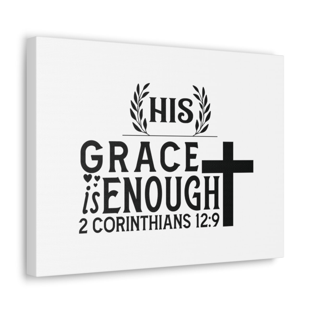 Scripture Walls Grace Is Enough 2 Corinthians 12:9 Laurels Bible Verse Canvas Christian Wall Art Ready to Hang Unframed-Express Your Love Gifts
