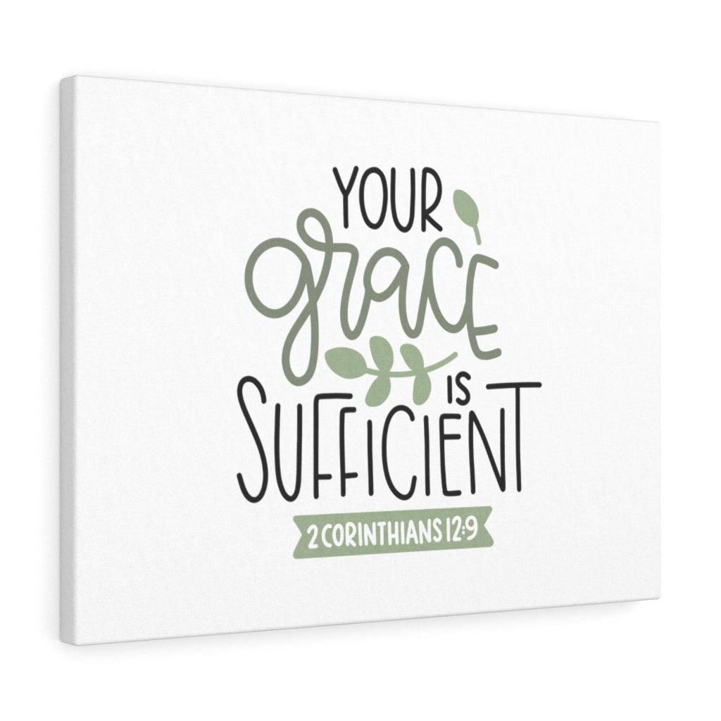 Scripture Walls Grace Is Sufficient 2 Corinthians 12:9 Bible Verse Canvas Christian Wall Art Ready to Hang Unframed-Express Your Love Gifts
