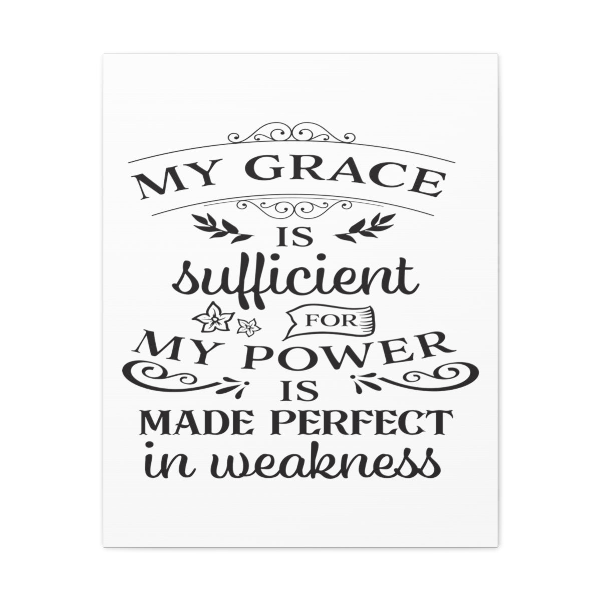 Scripture Walls Grace Is Sufficient 2 Corinthians 12:9 Christian Wall Art Print Ready to Hang Unframed-Express Your Love Gifts