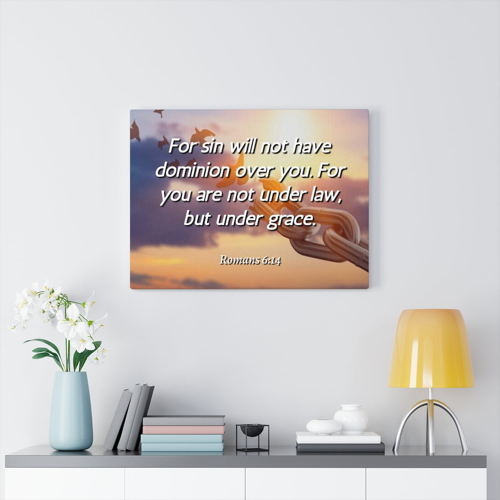Scripture Walls Grace Romans 6:14 Bible Verse Canvas Christian Wall Art Ready to Hang Unframed-Express Your Love Gifts