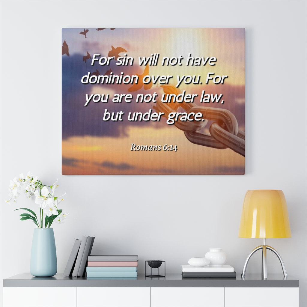 Scripture Walls Grace Romans 6:14 Bible Verse Canvas Christian Wall Art Ready to Hang Unframed-Express Your Love Gifts