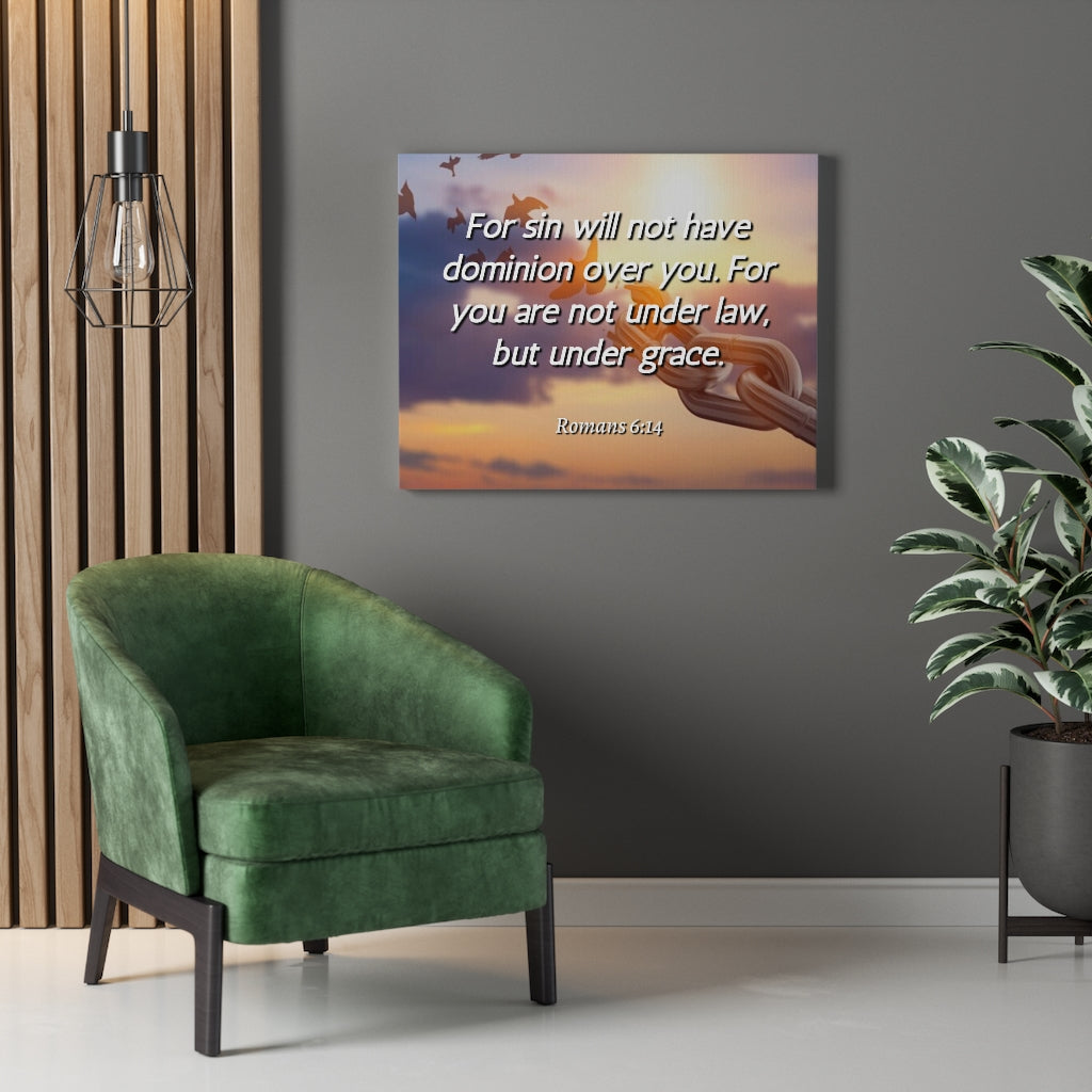 Scripture Walls Grace Romans 6:14 Bible Verse Canvas Christian Wall Art Ready to Hang Unframed-Express Your Love Gifts